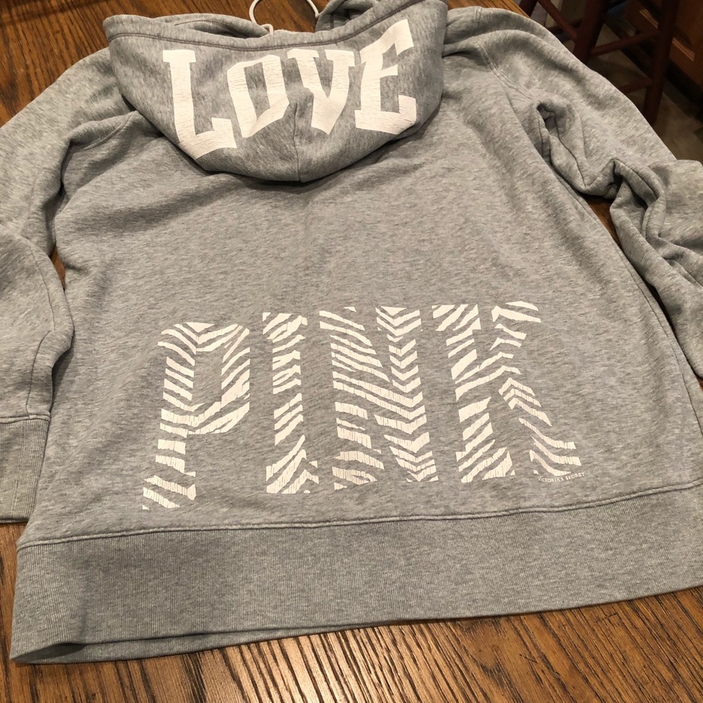 PINK Victoria Secret Zip Up Hoodie sz L